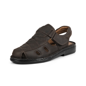 Sandália Masculina Couro Café Conforto Soft | Opananken