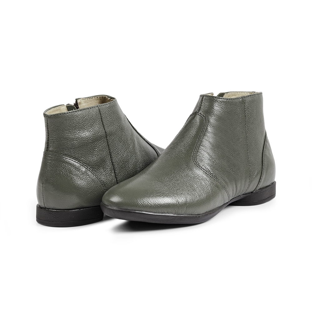 Bota Feminina Sara Couro Militar